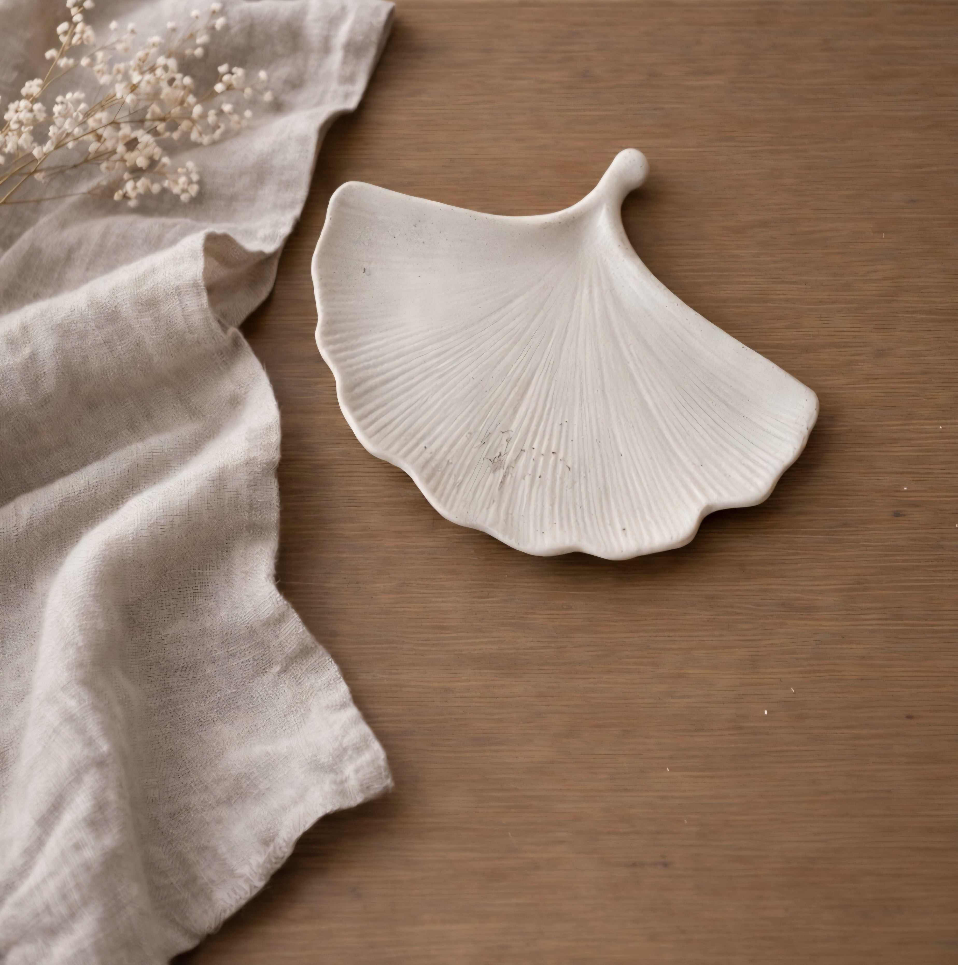 Stone Gingko Leaf Tray