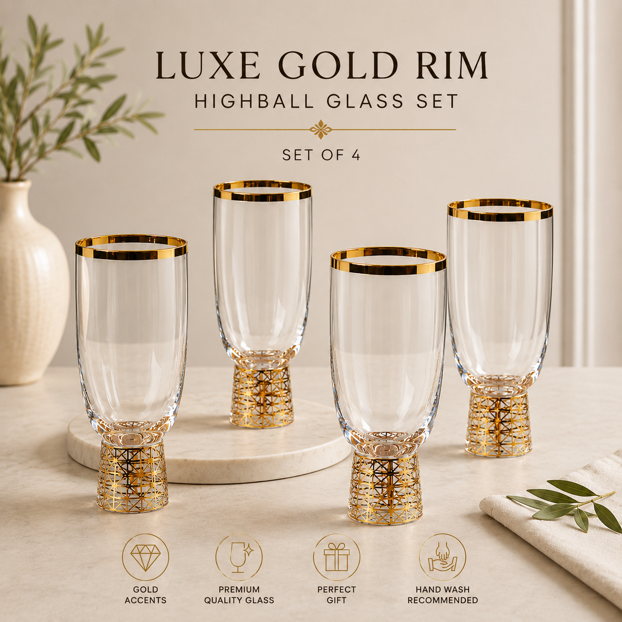 Classical Tuscany Drinkware 4pc.